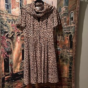 WD NY Lined Leopard Print Dress